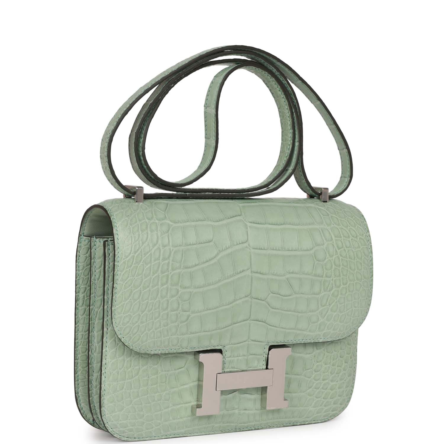 Hermes Constance 1-18 Vert D'Eau Matte Alligator Palladium Hardware - Payment 2 Deposit