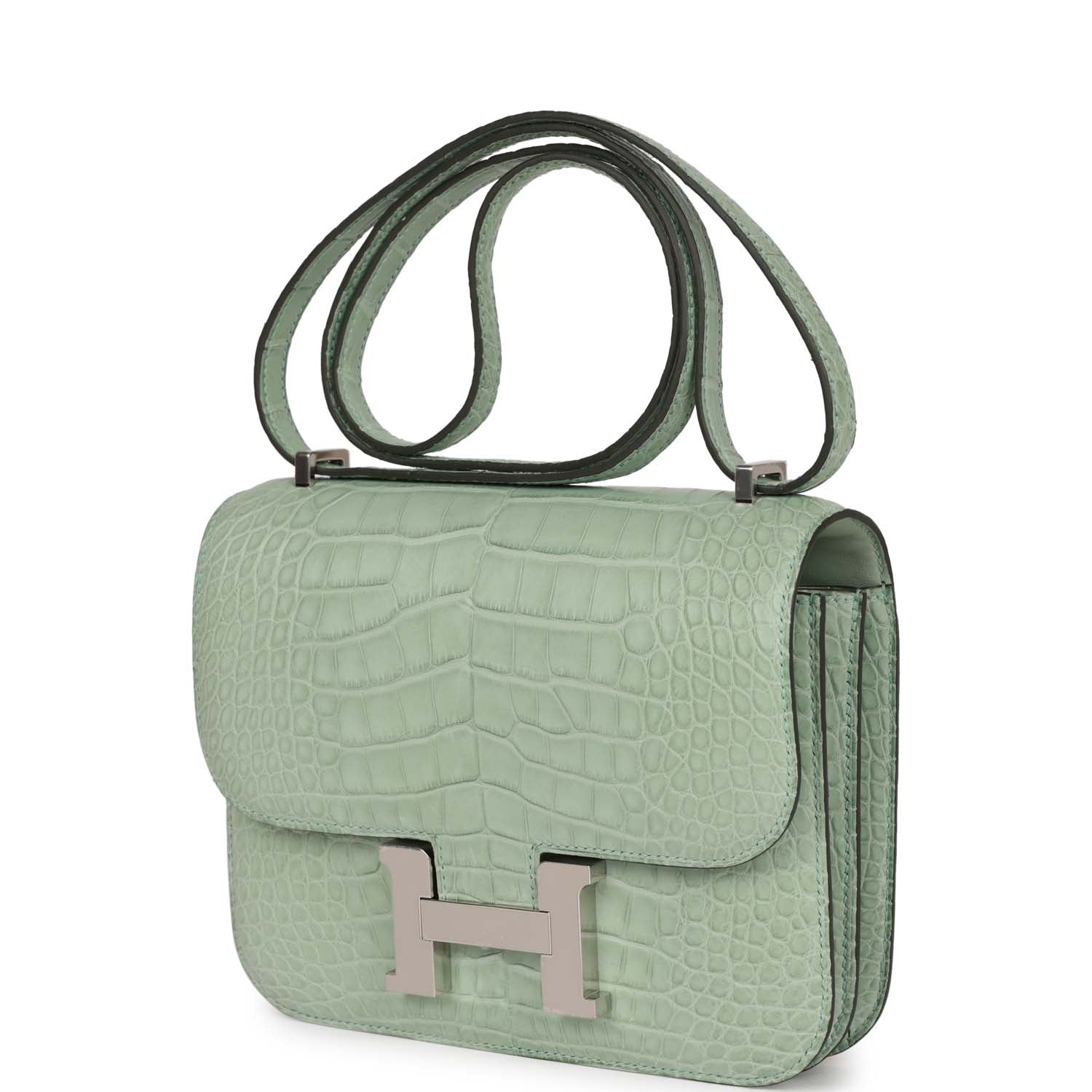 Hermes Constance 1-18 Vert D'Eau Matte Alligator Palladium Hardware - Payment 2 Deposit