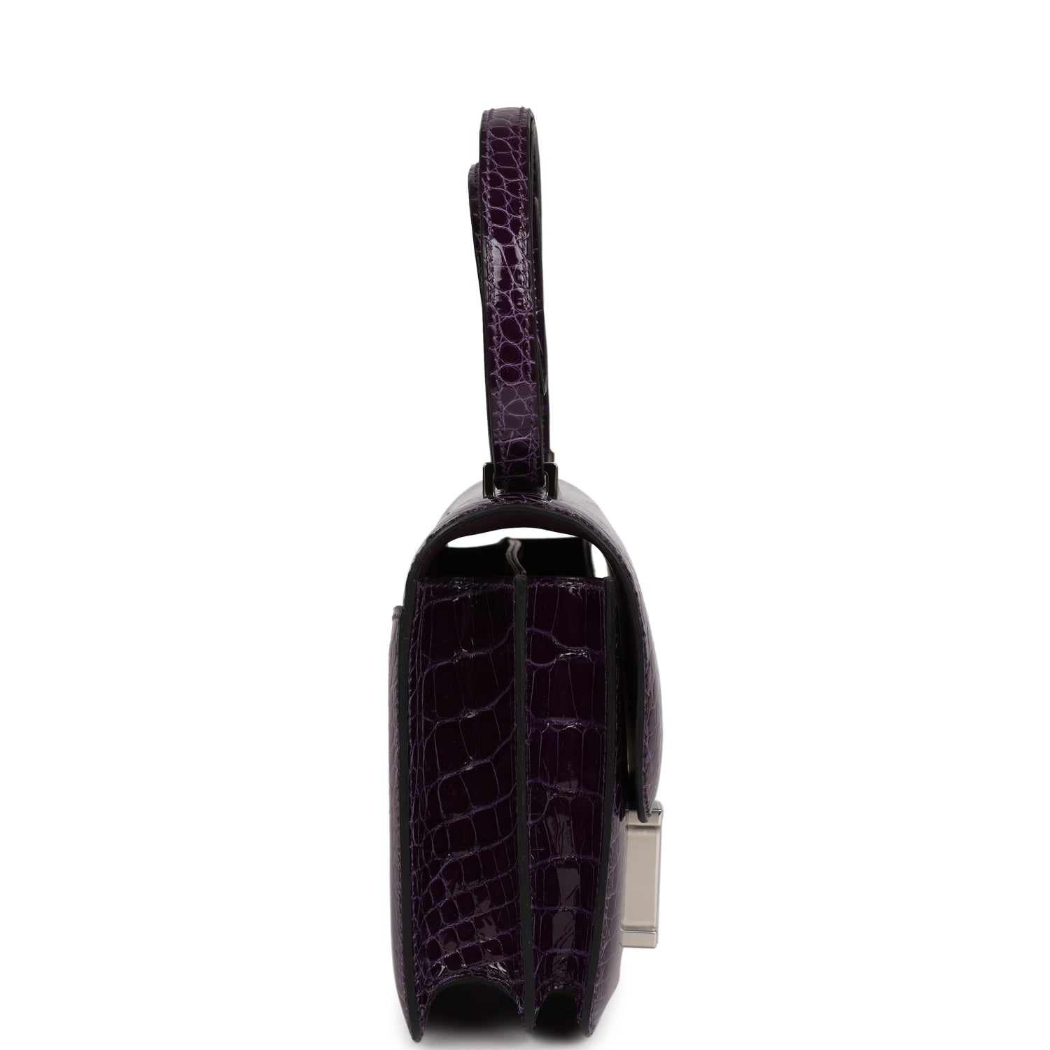 Hermes Constance 18 Amethyst Shiny Alligator Tigers Eye Quartz Palladium Hardware