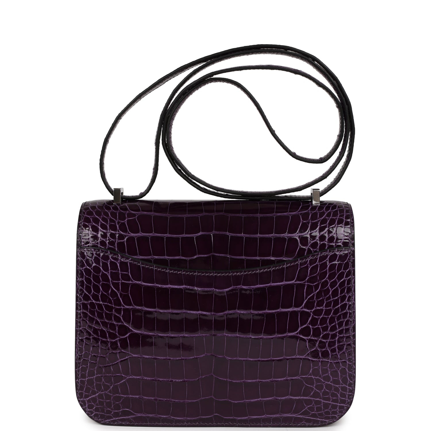 Hermes Constance 18 Amethyst Shiny Alligator Tigers Eye Quartz Palladium Hardware