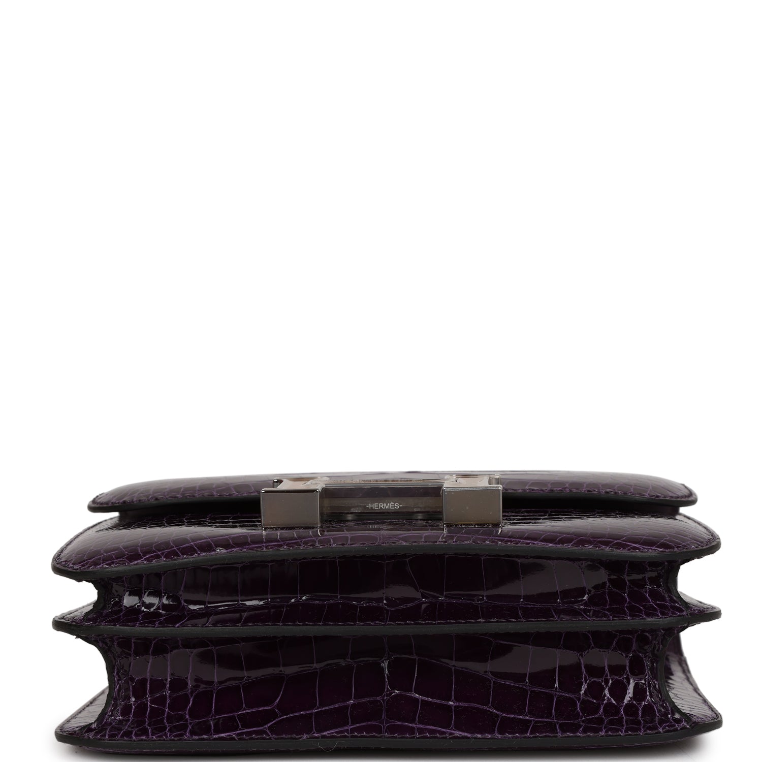 Hermes Constance 18 Amethyst Shiny Alligator Tigers Eye Quartz Palladium Hardware