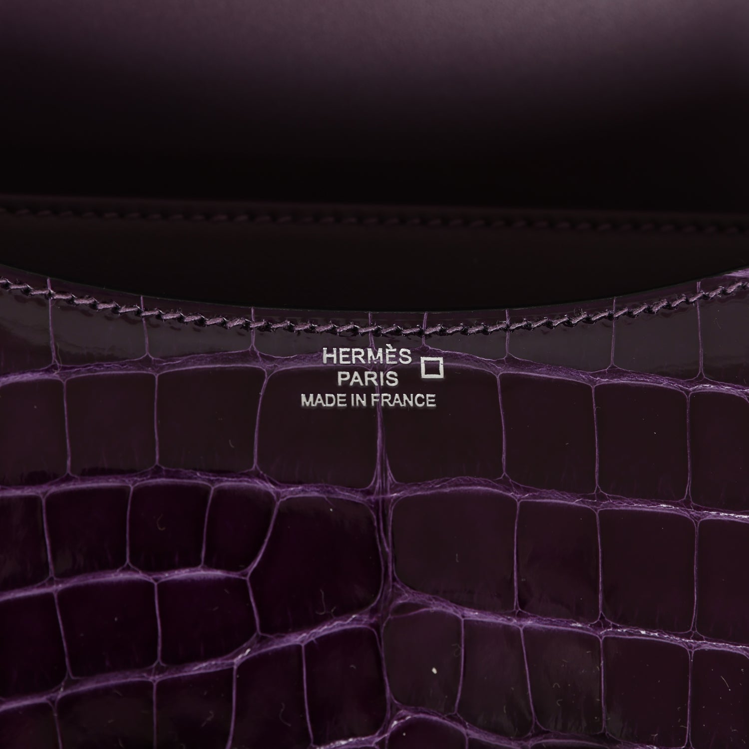 Hermes Constance 18 Amethyst Shiny Alligator Tigers Eye Quartz Palladium Hardware
