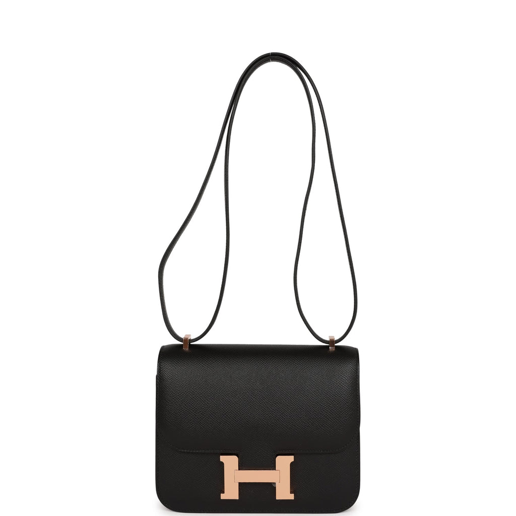 Hermes Constance 18 Black Epsom Rose Gold Hardware