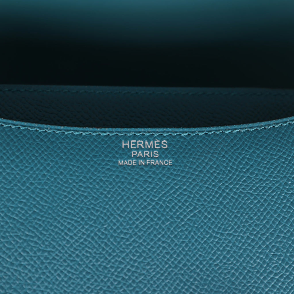 Pre-owned Hermes Constance 24 Vert Bosphore Epsom Lacquer Palladium Hardware