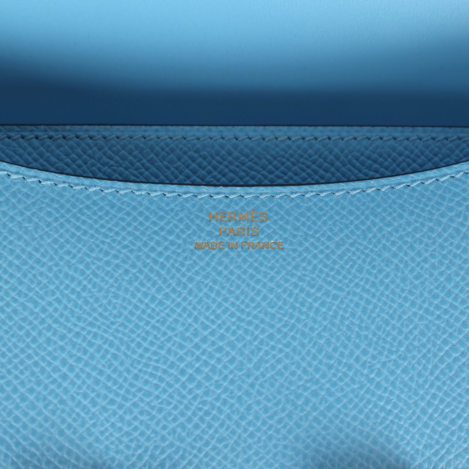 Hermes Constance 18 Celeste Epsom Gold Hardware