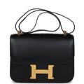 Vintage Hermes Constance 23 Black Evercalf Gold Hardware