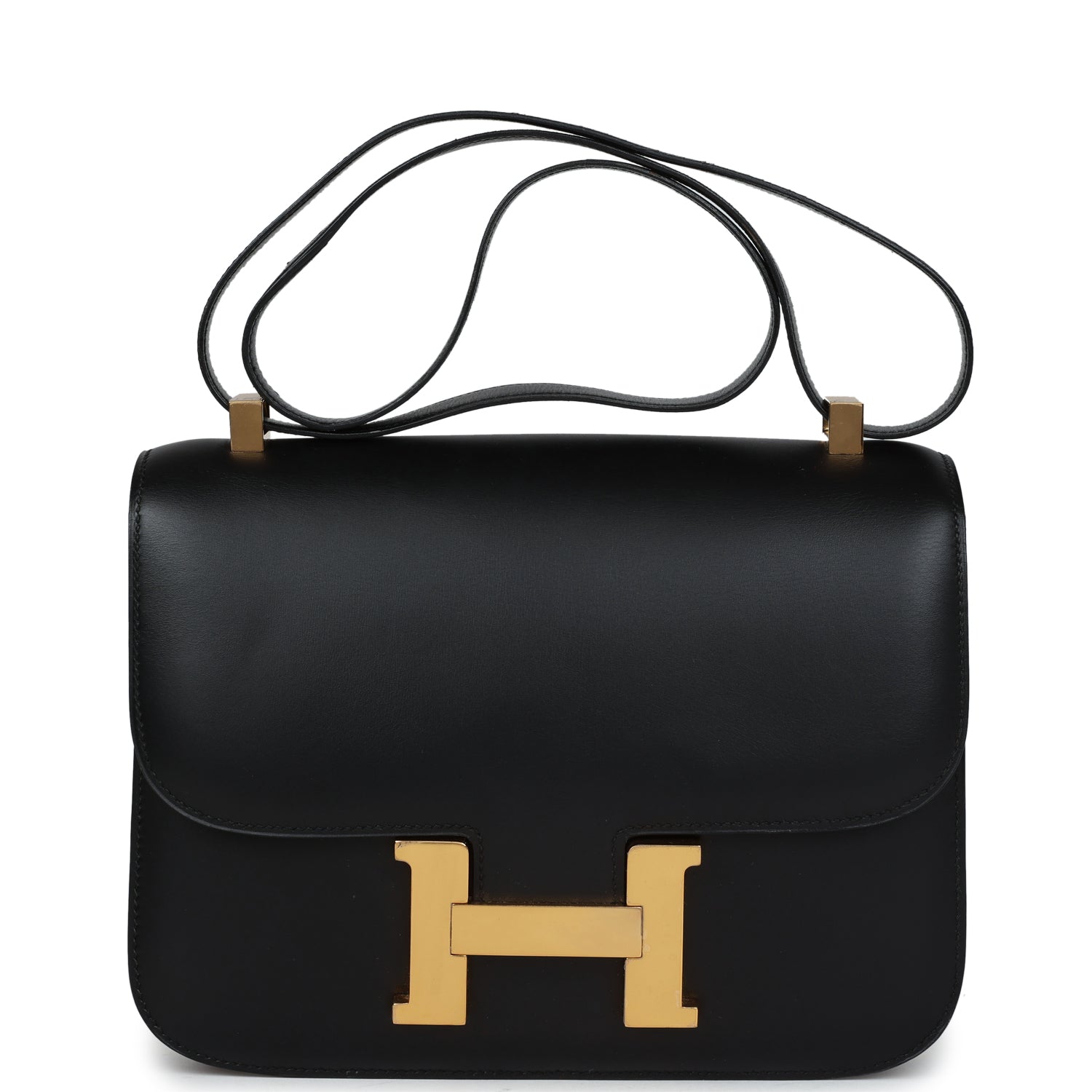 Vintage Hermes Constance 23 Black Evercalf Gold Hardware