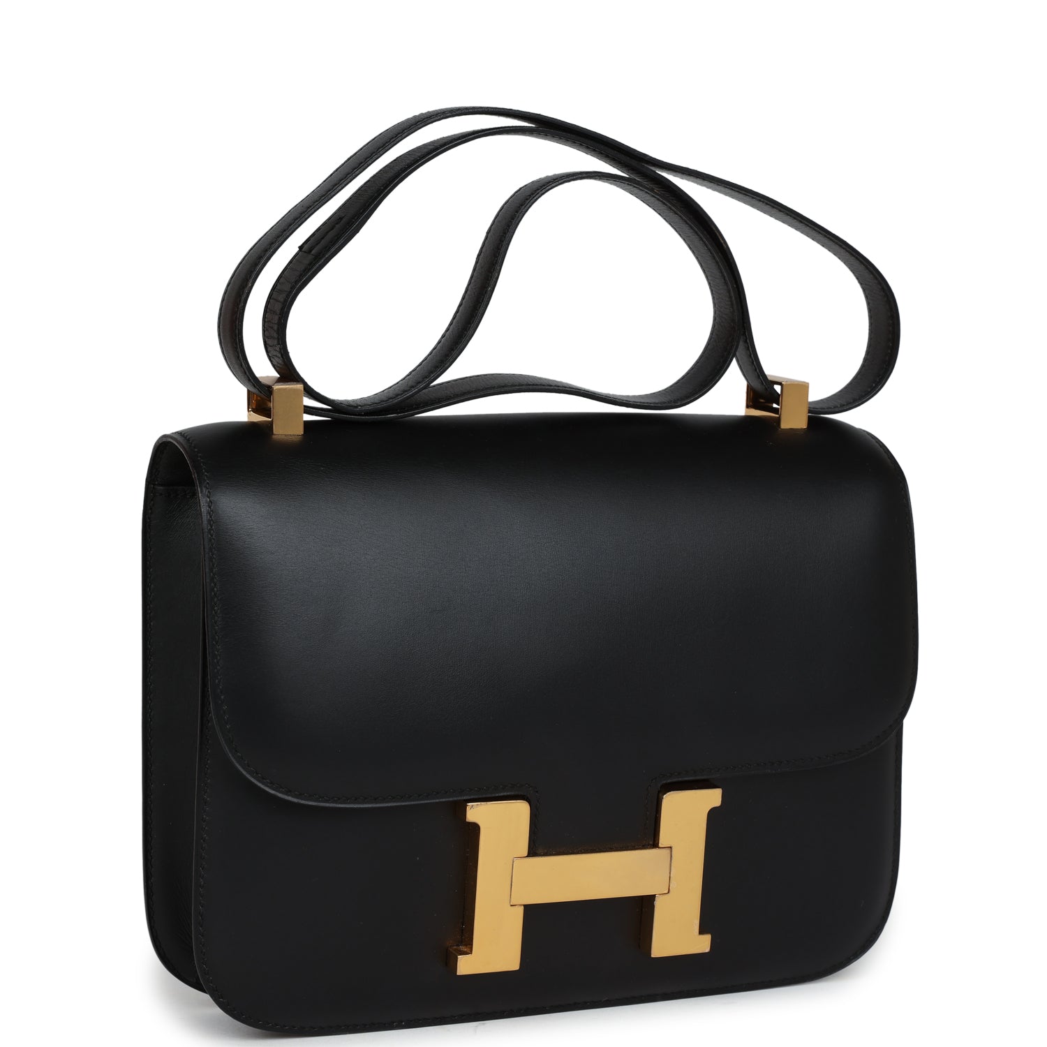 Vintage Hermes Constance 23 Black Evercalf Gold Hardware