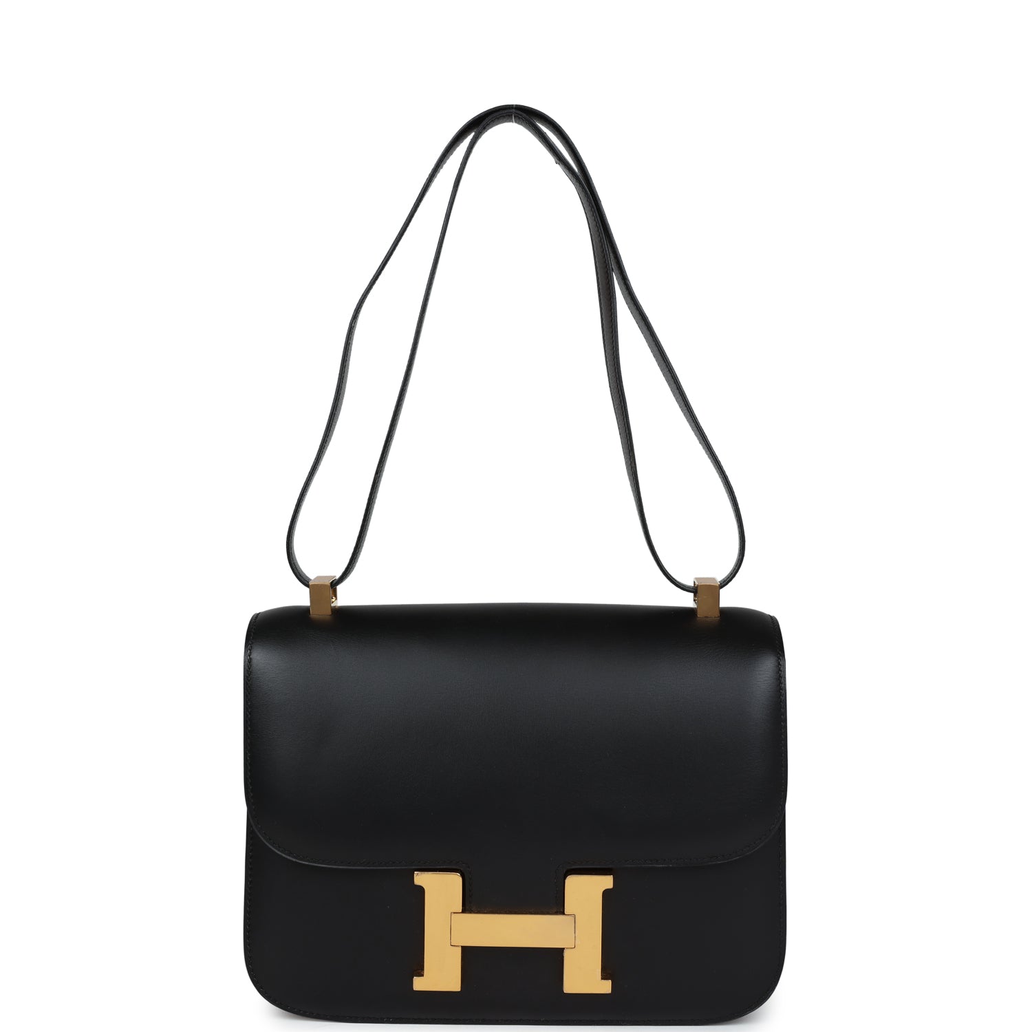 Vintage Hermes Constance 23 Black Evercalf Gold Hardware