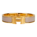 Hermes Marron Fonce Clic Clac H Narrow Enamel Bracelet PM GHW