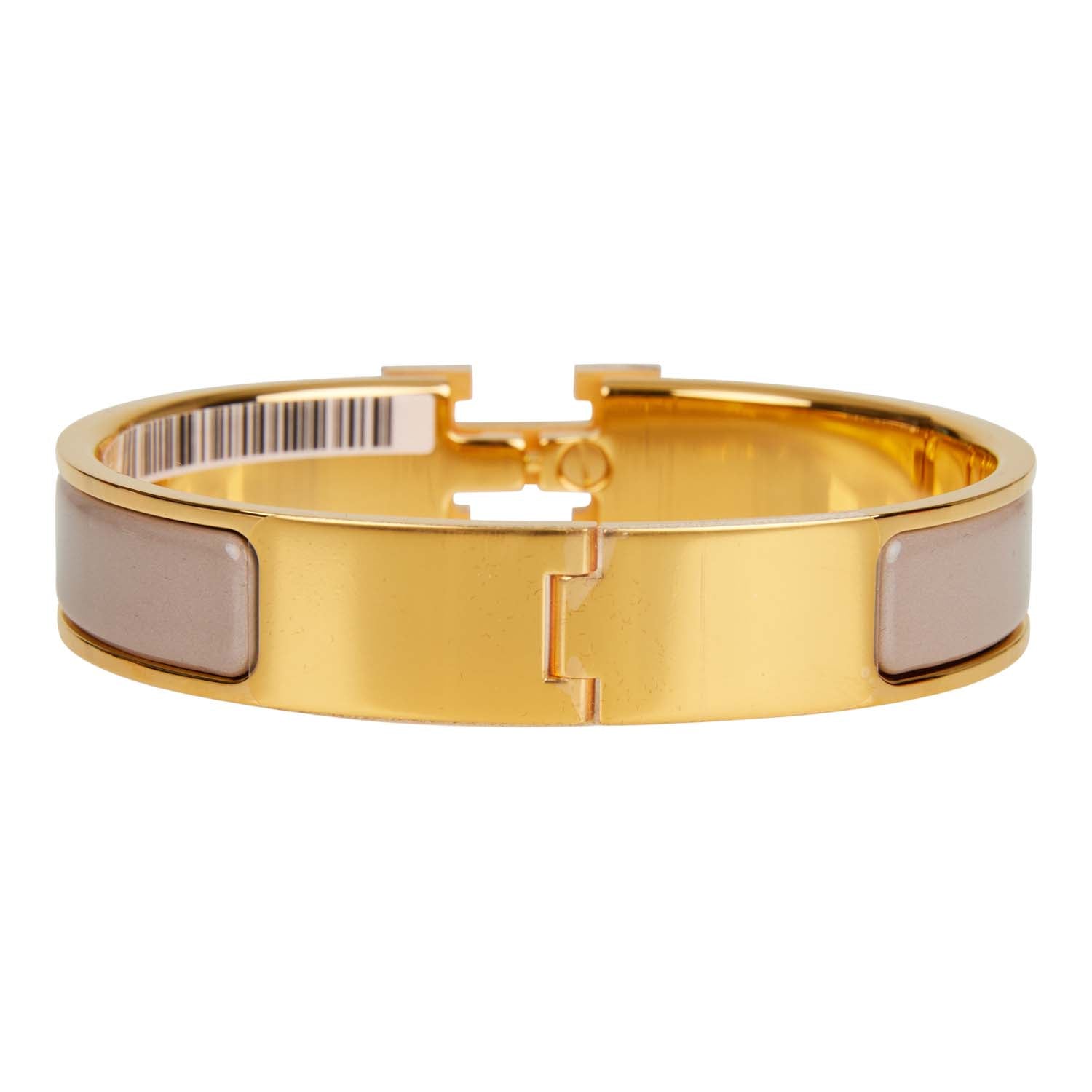 Hermes Marron Fonce Clic Clac H Narrow Enamel Bracelet PM GHW