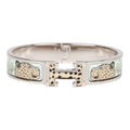 Hermes Les Leopards Clic Clac H Narrow Enamel Bracelet PM PHW
