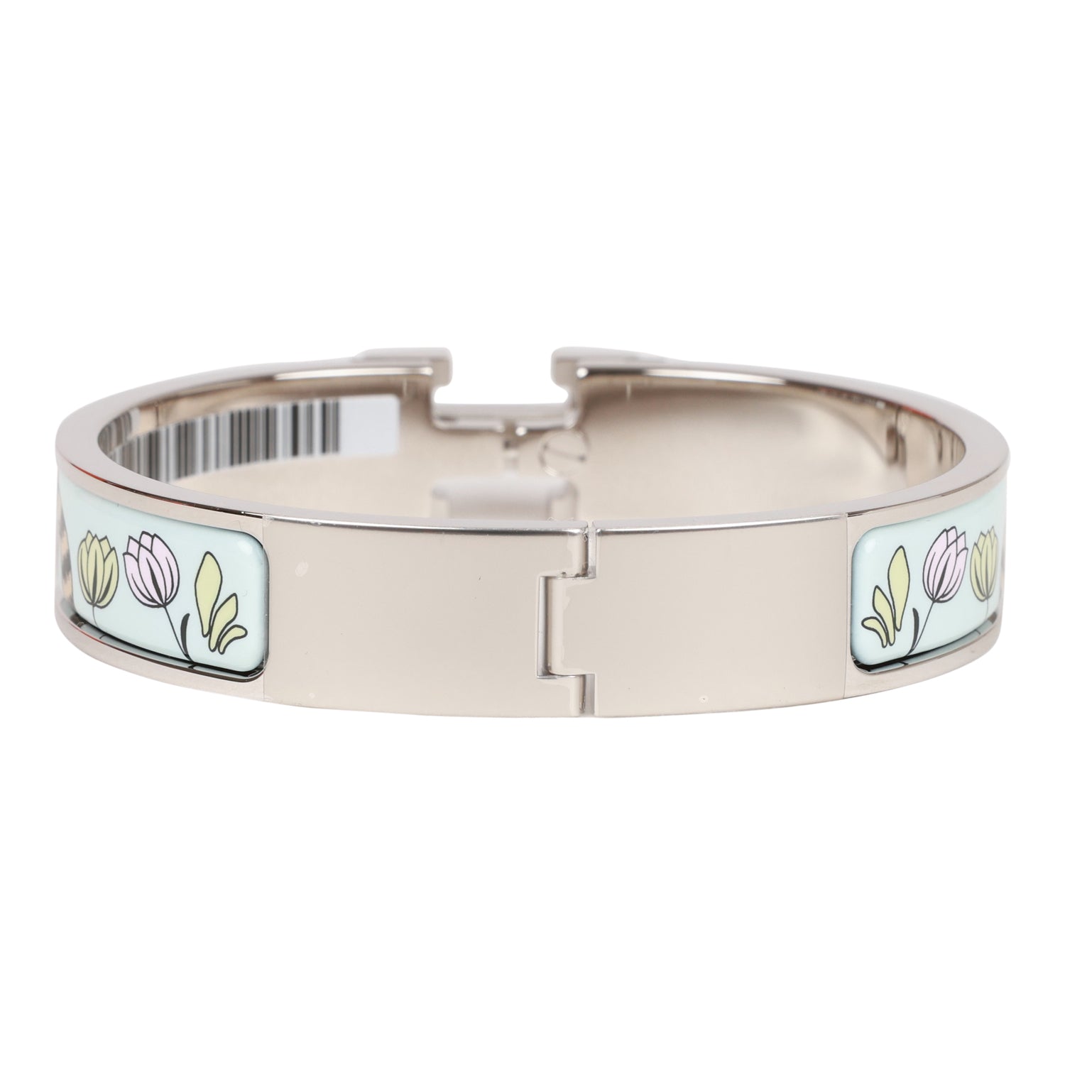 Hermes Les Leopards Clic Clac H Narrow Enamel Bracelet PM PHW