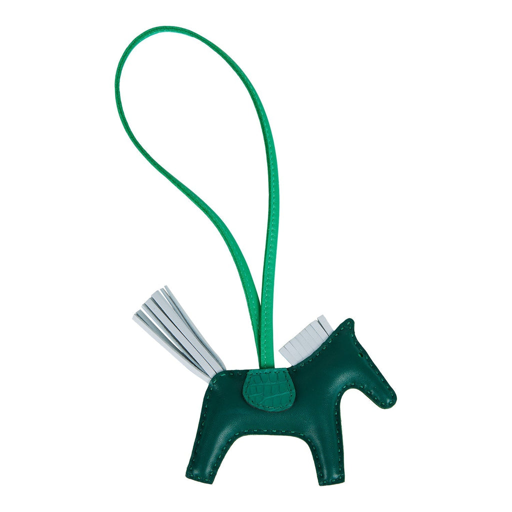 Hermes Malachite/Menthe/Bleu Brume Grigri Horse Rodeo Touch Bag Charm PM
