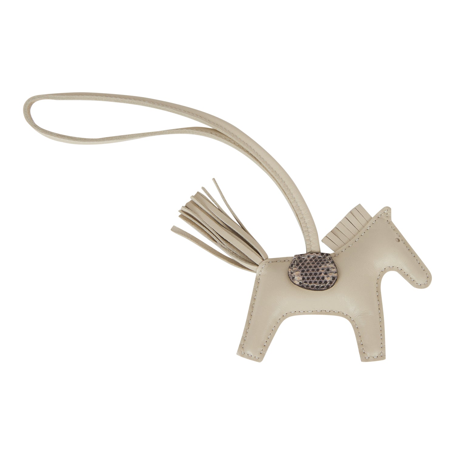 Hermes Craie and Ombre Lizard Horse Rodeo Touch Bag Charm PM