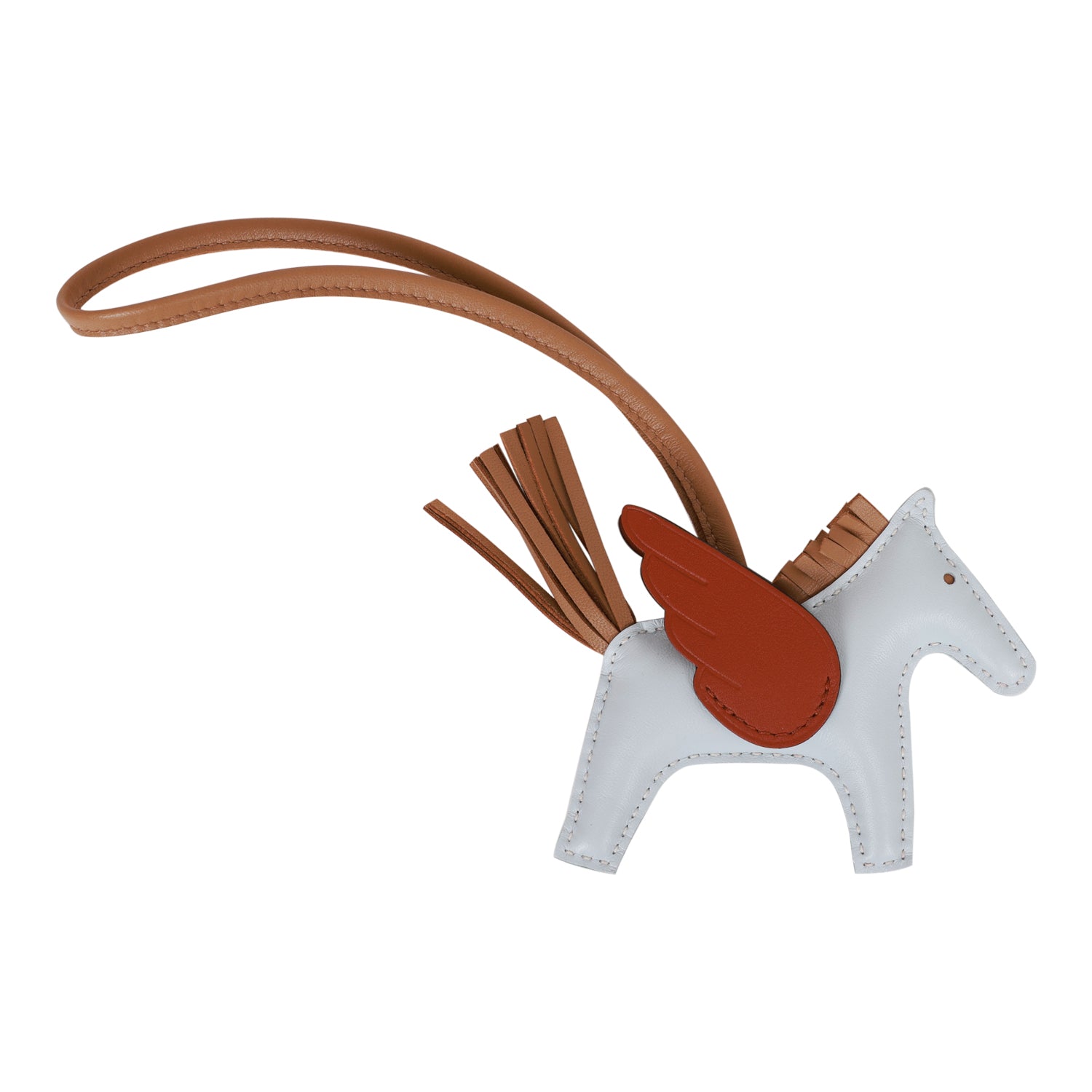 Hermes Bleu Brume/Chai/Cuivre Pegasus Horse Rodeo Bag Charm PM