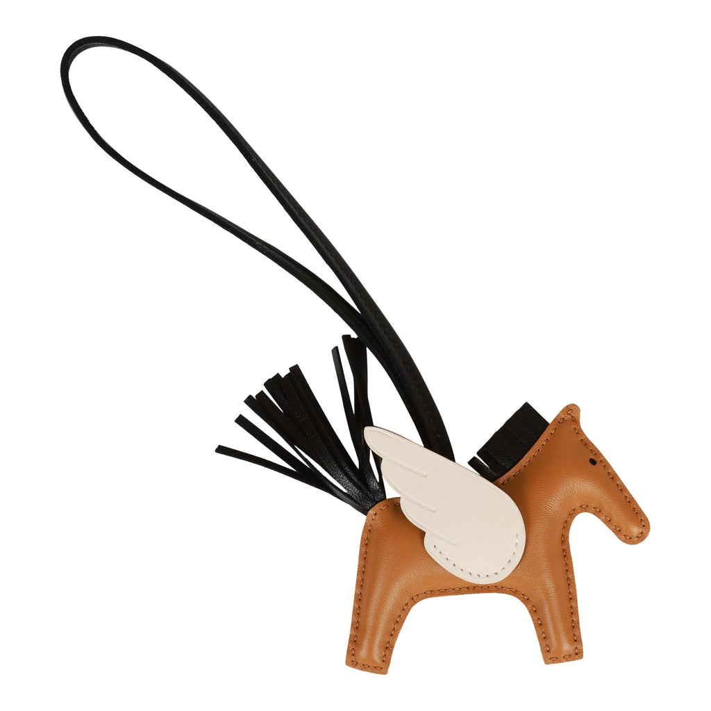 Hermes Sesame/Nata/Black Pegasus Horse Rodeo Bag Charm PM