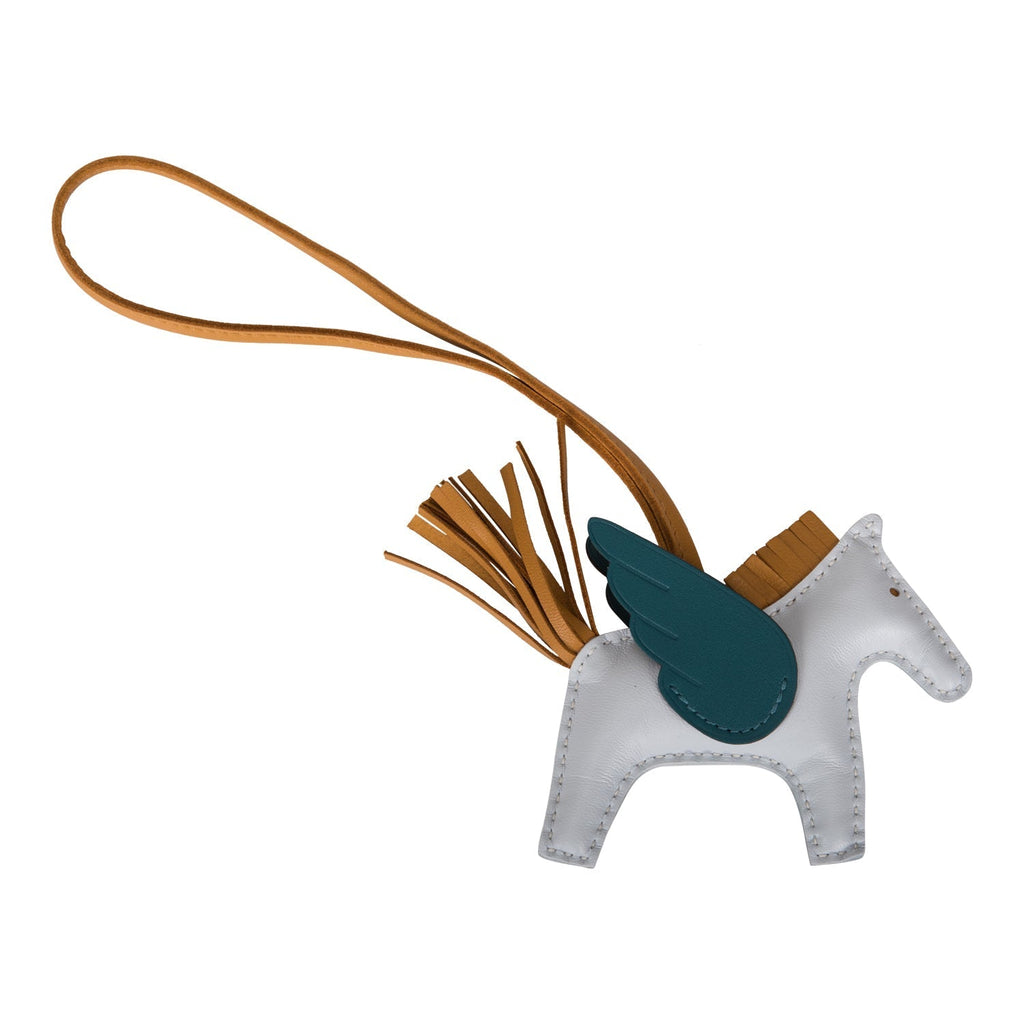 Hermes Bleu Brume/Sesame/Vert Bosphore Pegasus Horse Rodeo Bag Charm PM