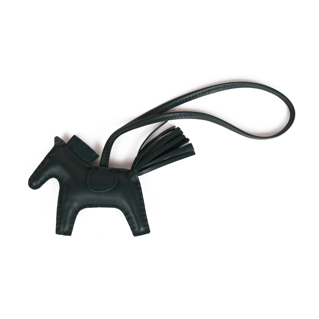 Hermes Vert Cypress Grigri Horse Rodeo Bag Charm PM