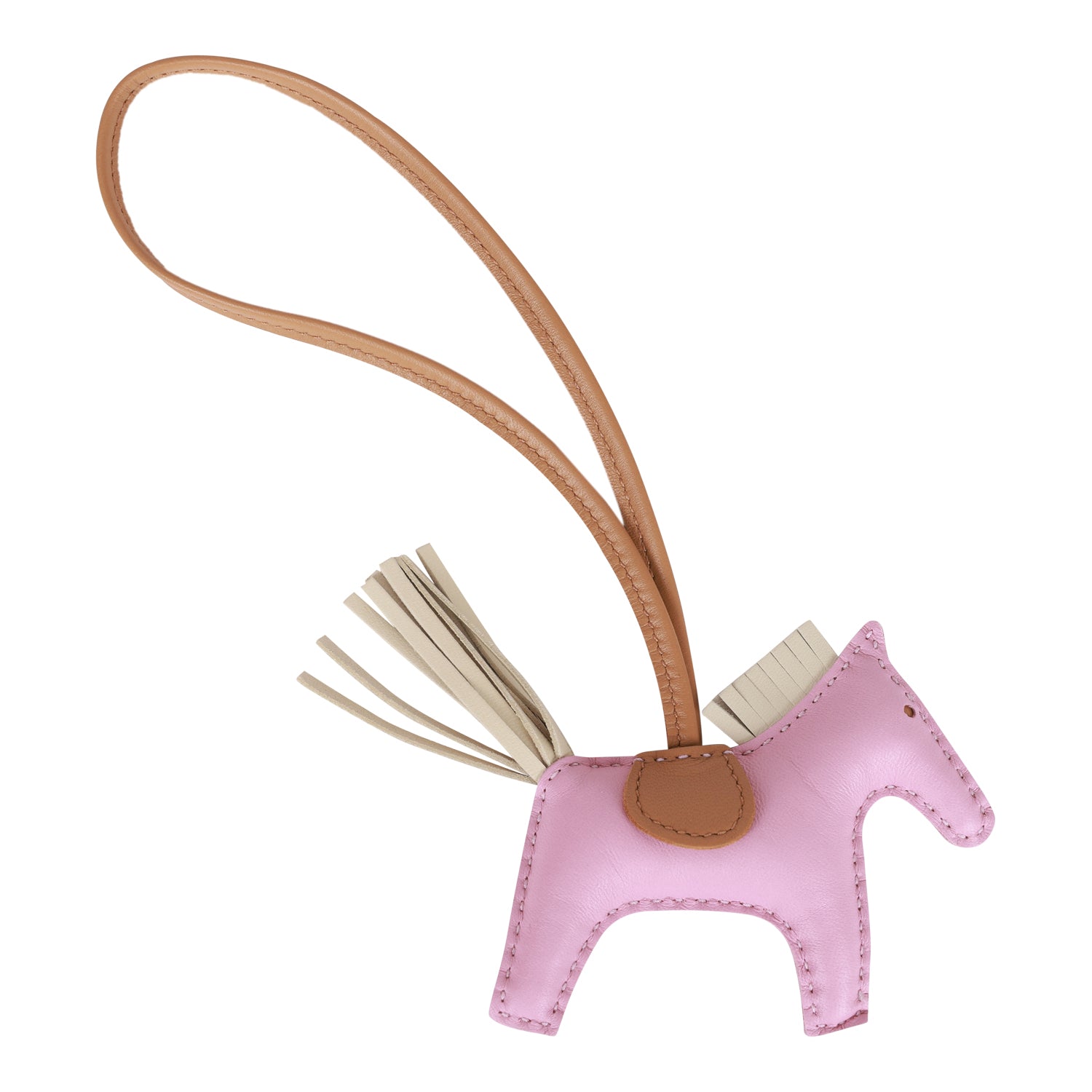 Hermes Mauve Sylvestre/Chai/Craie Grigri Horse Rodeo Bag Charm PM