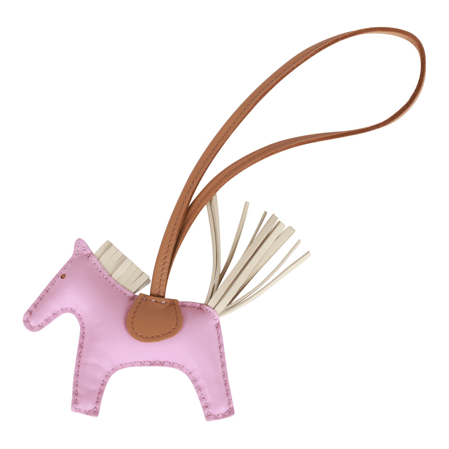 Hermes Mauve Sylvestre/Chai/Craie Grigri Horse Rodeo Bag Charm PM