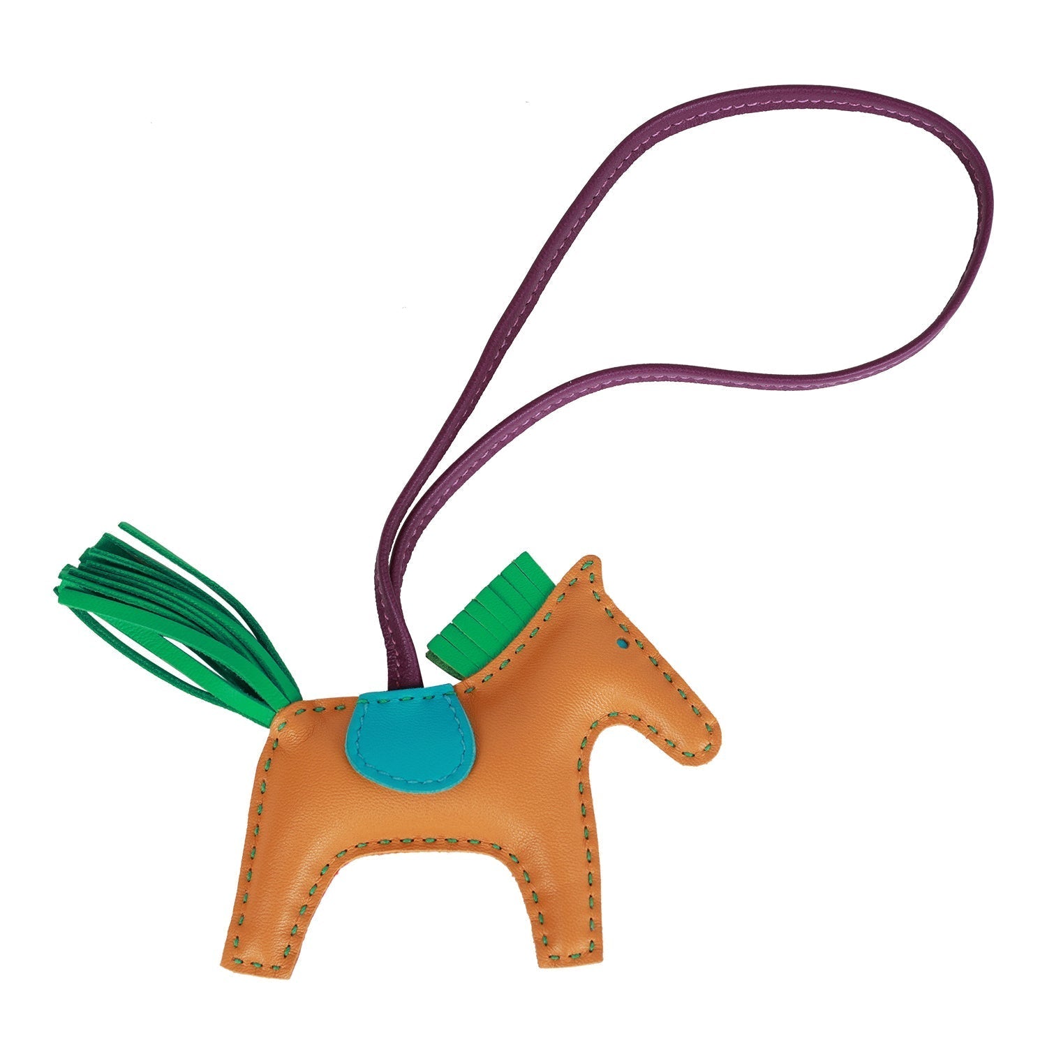 Hermes Rainbow Reversible Bouton and Rose Jaipur Rodeo Bag Charm PM