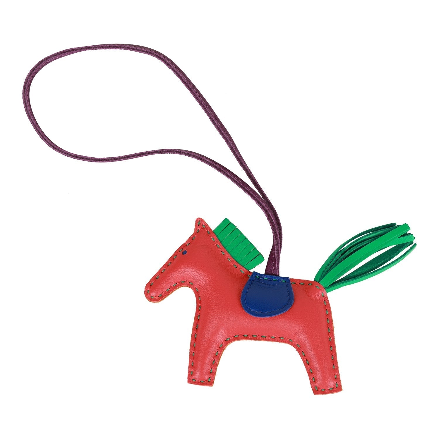 Hermes Rainbow Reversible Bouton and Rose Jaipur Rodeo Bag Charm PM