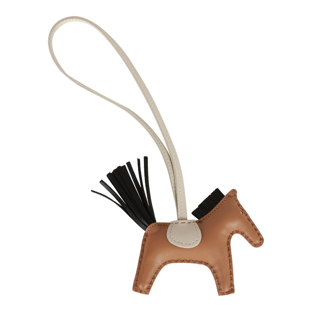 Hermes Chai/Black/Craie Grigri Horse Rodeo Bag Charm PM