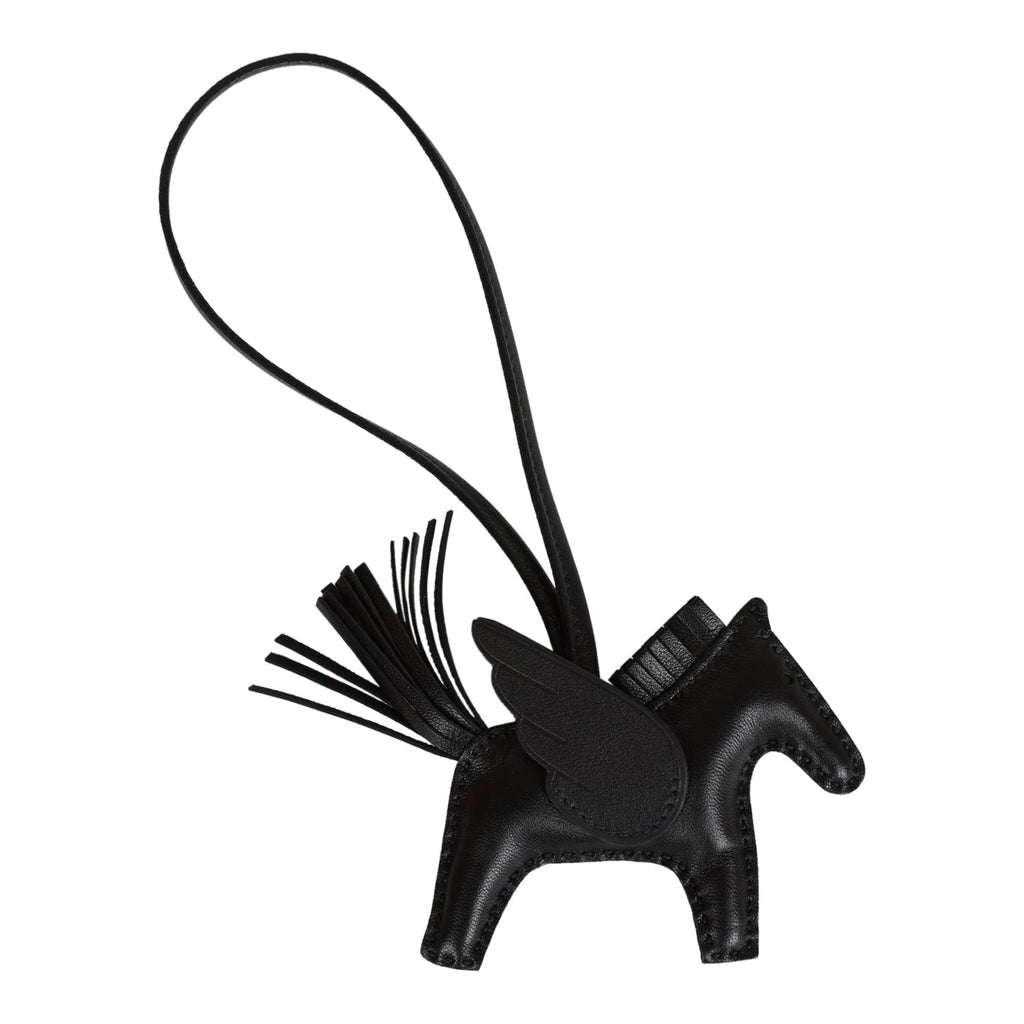 Hermes SO Black Pegasus Horse Rodeo Bag Charm PM