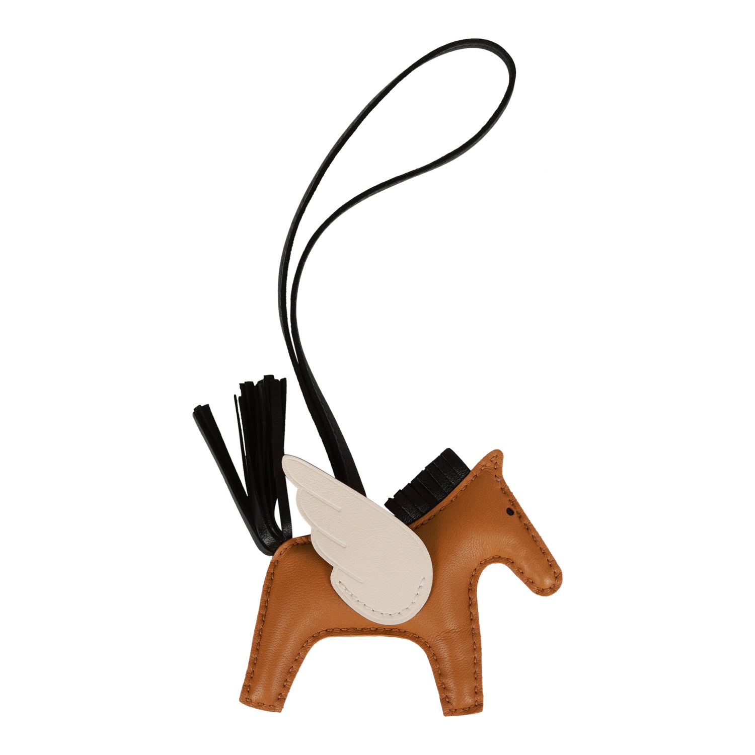 Hermes Pegasus Rodeo Bag Charm PM Sesame, Nata, and Noir Lambskin