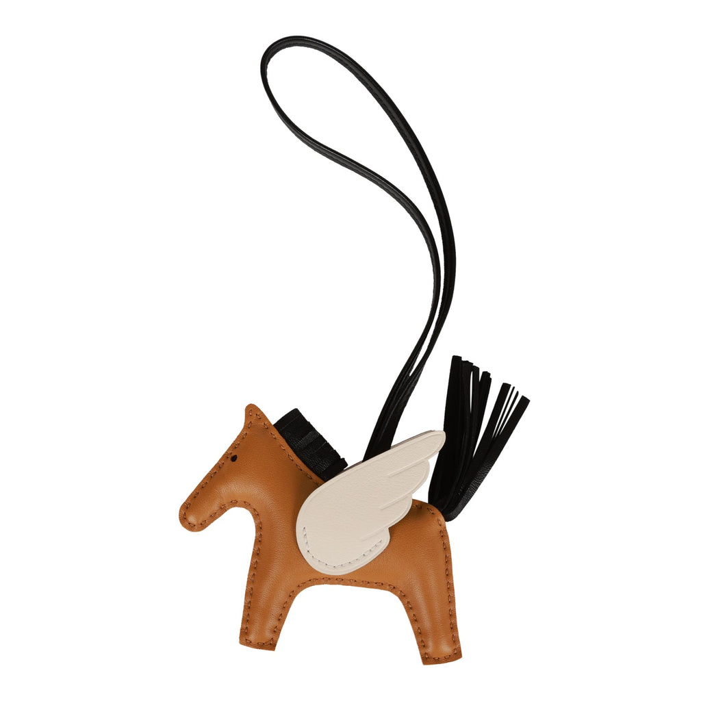 Hermes Pegasus Rodeo Bag Charm PM Sesame, Nata, and Noir Lambskin