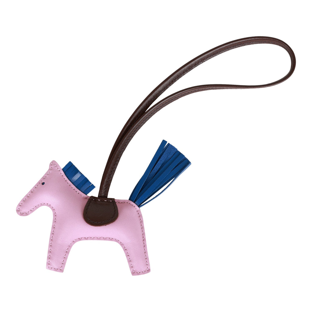 Hermes Bleu France/Mauve Sylvestre/Rouge Sellier Grigri Horse Rodeo Bag Charm PM