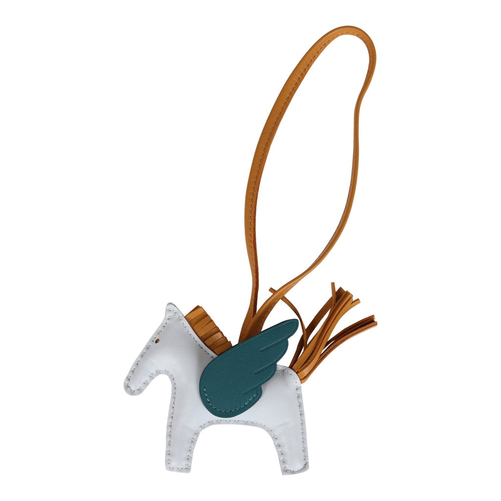 Hermes Bleu Brume, Sesame, Vert Bosphore Pegase Rodeo Bag Charm PM