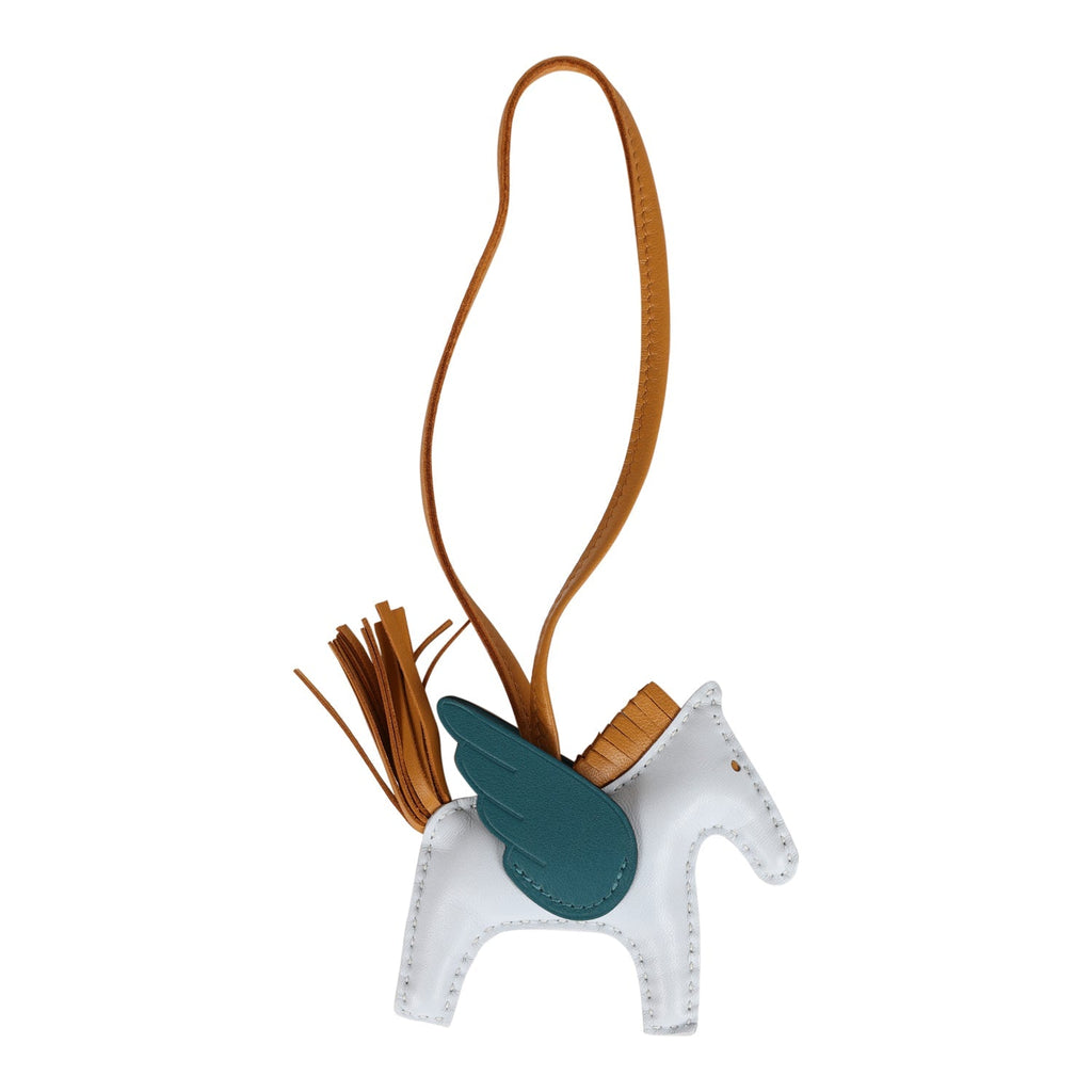 Hermes Bleu Brume, Sesame, Vert Bosphore Pegase Rodeo Bag Charm PM