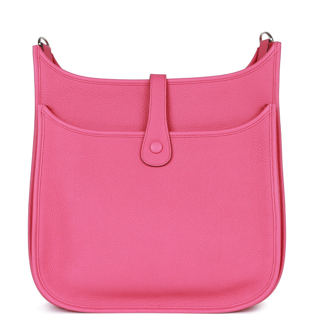 Hermes Evelyne III GM Rose Shocking Clemence Palladium Hardware