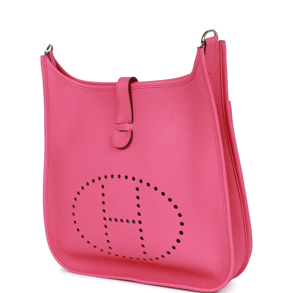 Hermes Evelyne III GM Rose Shocking Clemence Palladium Hardware