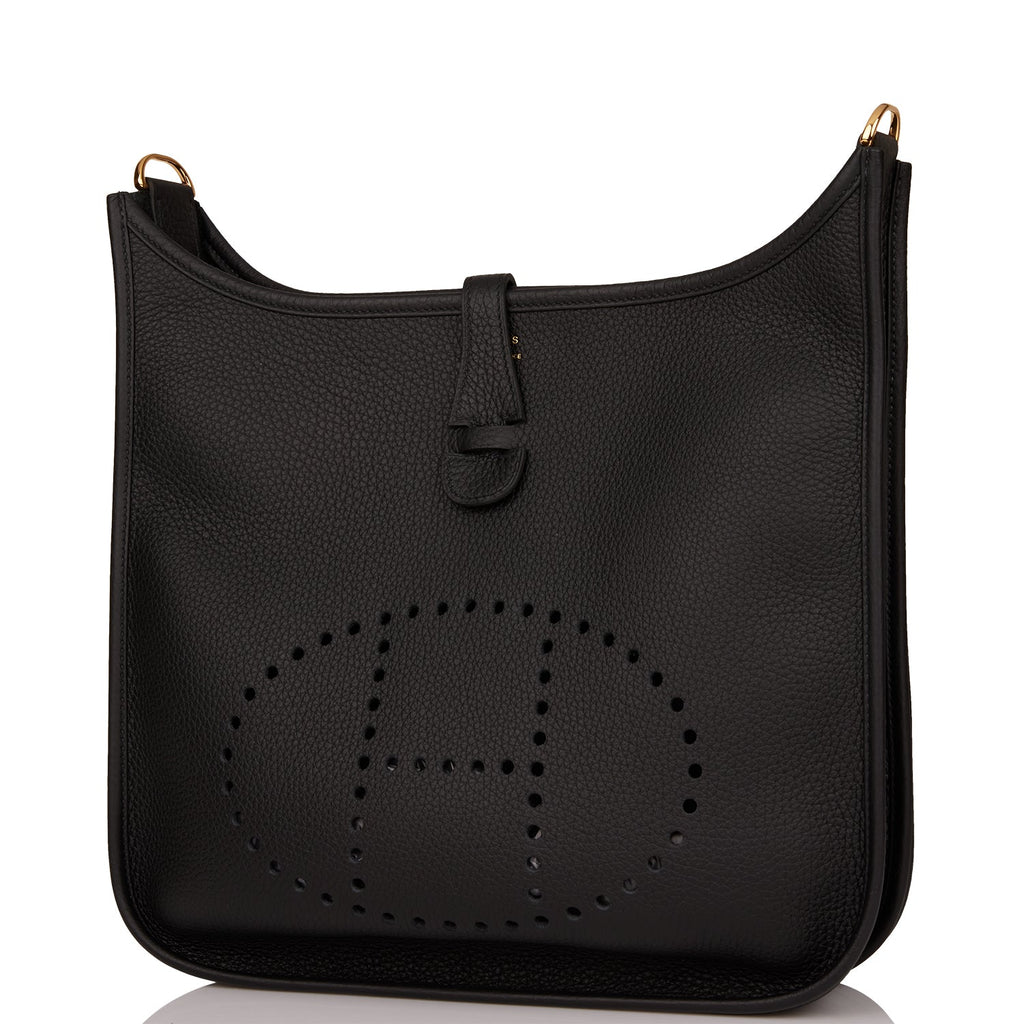 Hermes Evelyne III PM Black Clemence Gold Hardware