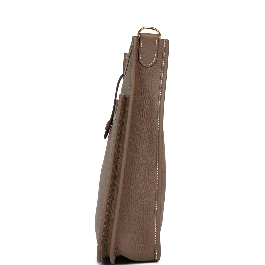 Hermes Evelyne III PM Etoupe Clemence Gold Hardware