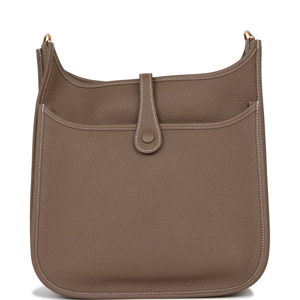 Hermes Evelyne III PM Etoupe Clemence Gold Hardware