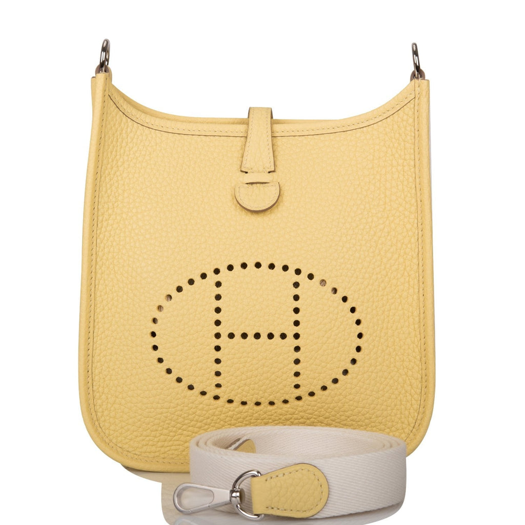 Hermes Evelyne TPM Jaune Poussin Clemence Palladium Hardware