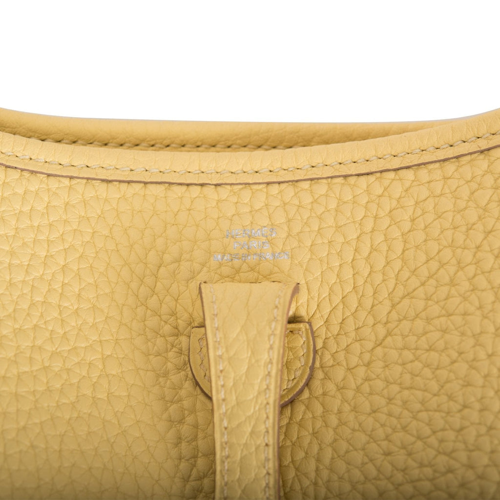 Hermes Evelyne TPM Jaune Poussin Clemence Palladium Hardware