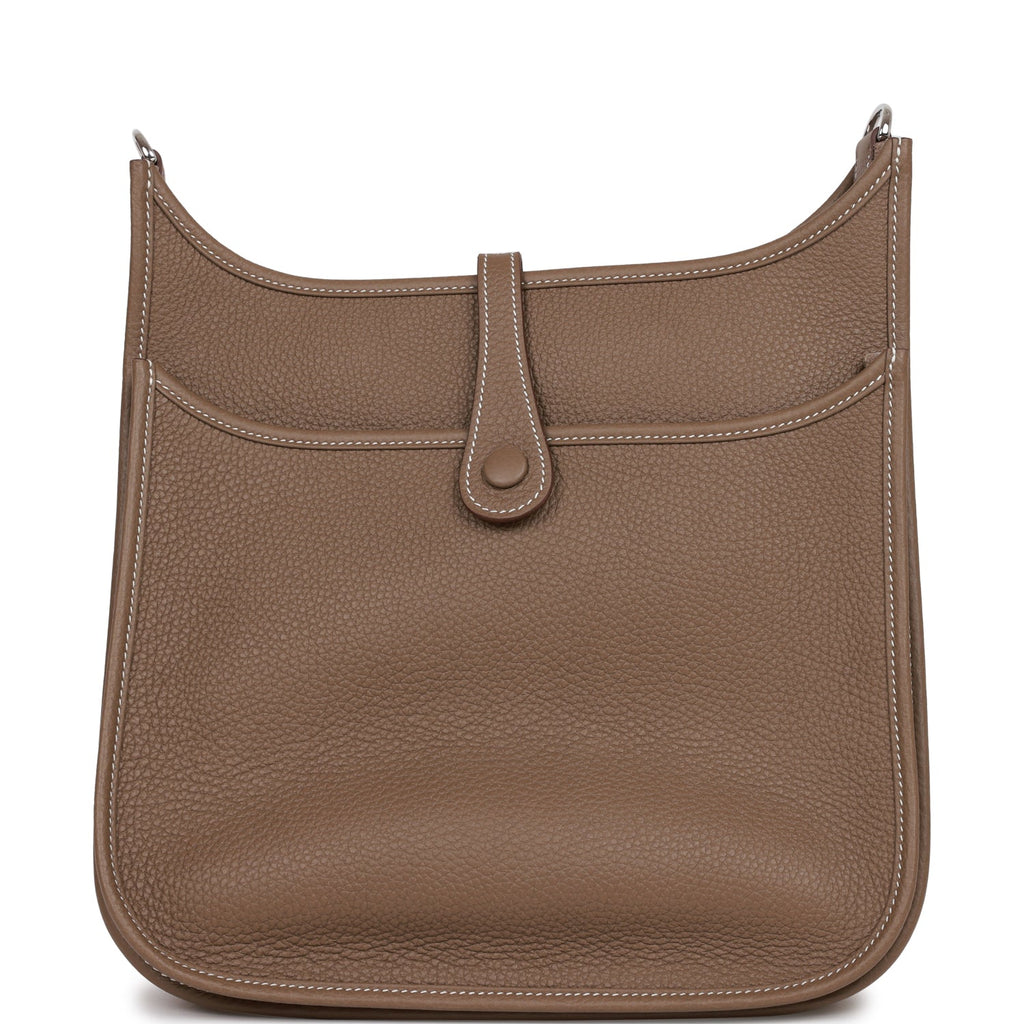 Hermes Evelyne III PM Etoupe Clemence Palladium Hardware