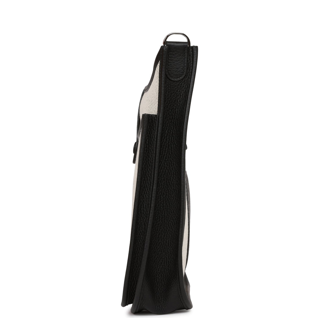 Hermes Evelyne III PM Black Togo and Toile Palladium Hardware