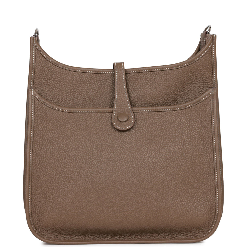 Hermes Evelyne III PM Etoupe Clemence Palladium Hardware