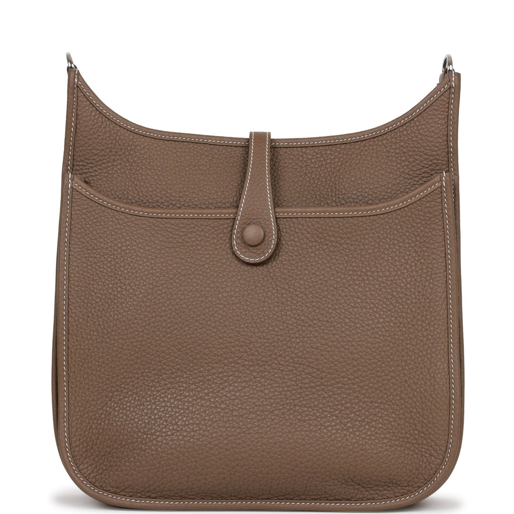 Hermes Evelyne III PM Etoupe Clemence Palladium Hardware