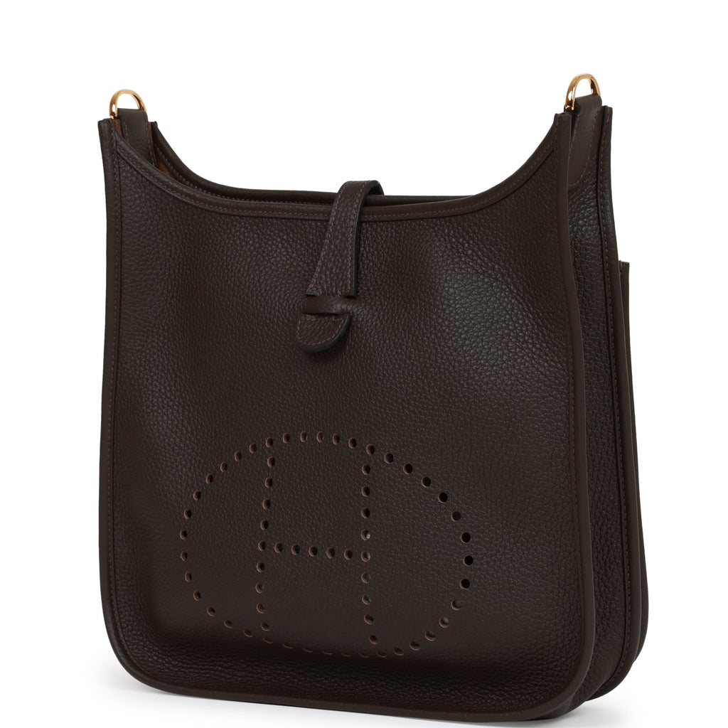 Hermes Evelyne III PM Ebene Clemence Gold Hardware