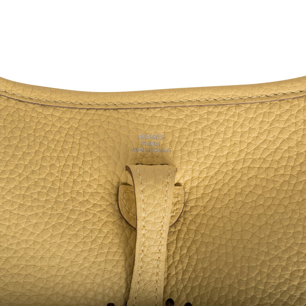 Hermes Evelyne TPM Jaune Poussin Clemence Palladium Hardware