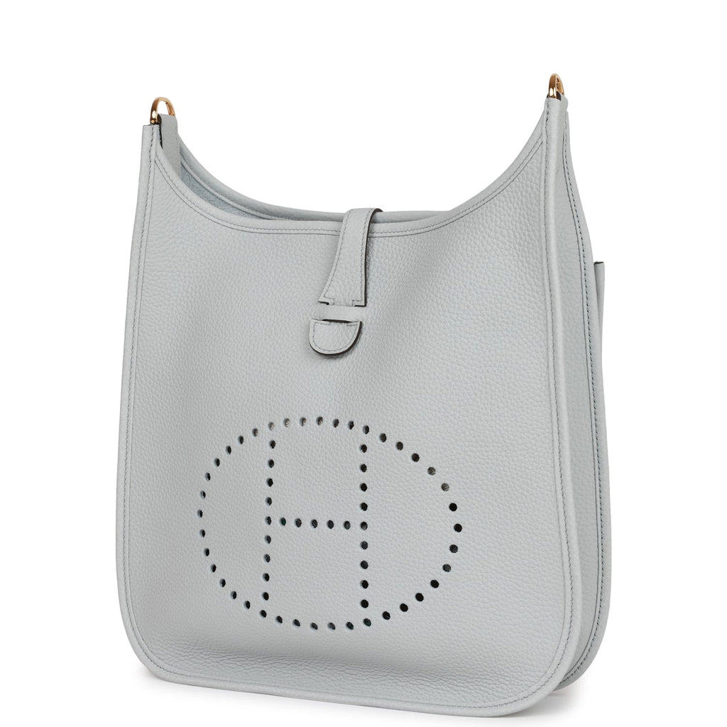 Hermes Evelyne III PM Bleu Pale Clemence Gold Hardware