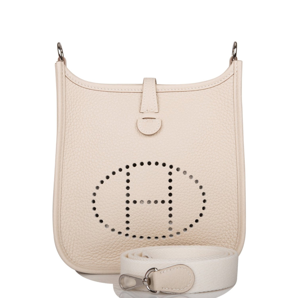 Hermes Evelyne TPM Craie Clemence Palladium Hardware