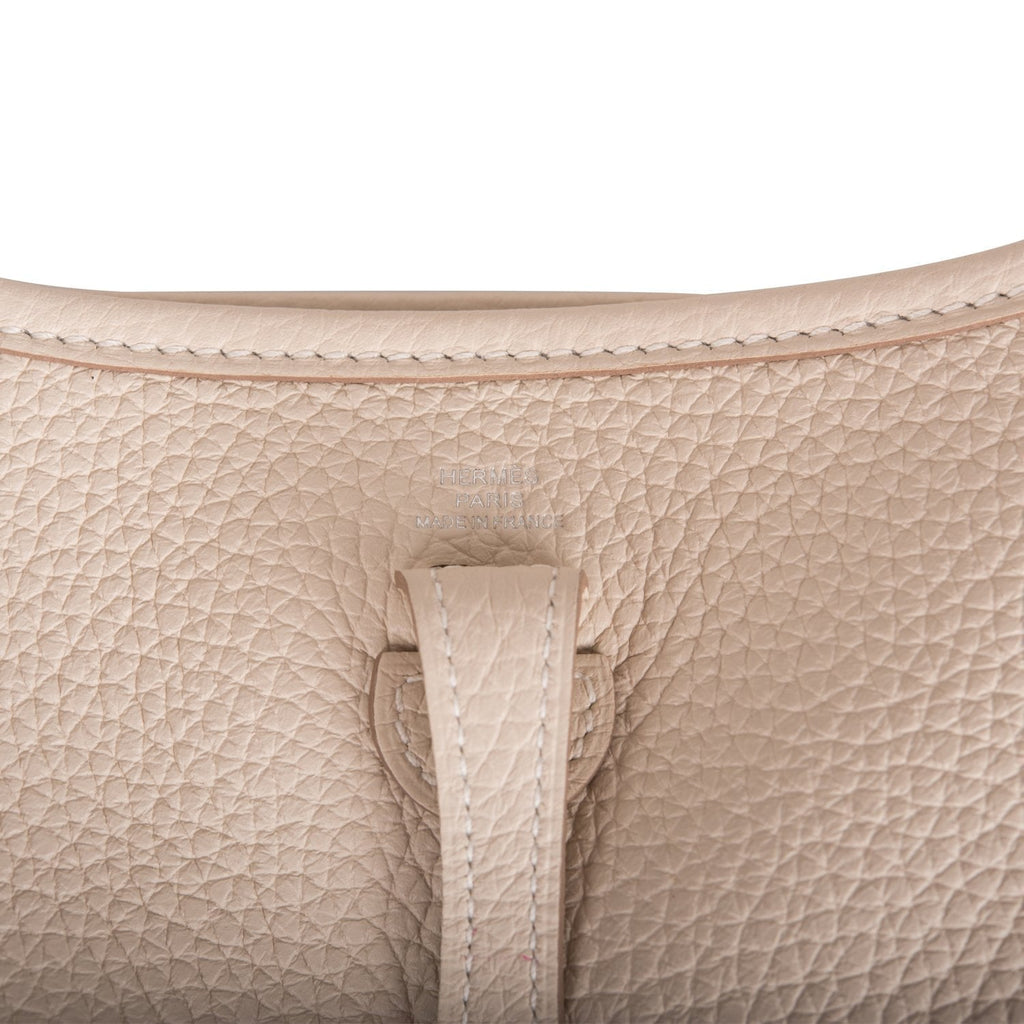 Hermes Evelyne TPM Craie Clemence Palladium Hardware